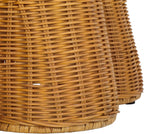SAFAVIEH Couture Collection - Hylda Natural Rattan Accent Table, Round Shape, Glass Top Design, Fully Assembled (CWK3011A)