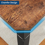IDEALHOUSE 71" Dining Table for 6-8 People, Modern Rectangular Kitchen Table with Sturdy Metal Legs, Large Wood Farmhouse Dining Room Table for Home Office, Conference, Black & Retro