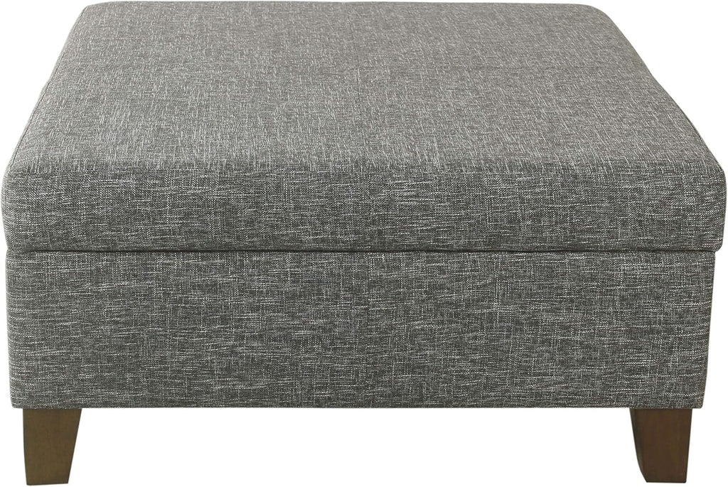 HomePop 32" Square Storage Ottoman - Slate Gray