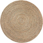 bali & pari Fumito Handwoven Seagrass End Table - Round Boho Side Table with Wrapped Frame, Handmade Coastal Décor for Living Room or Sun Room