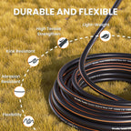 Giraffe Tools Garden Hose 25ft x 5/8", Water Hose Heavy Duty, Flexible, Lightweight Hybrid Hose with Swivel Handle, Male to Female Fittings, Burst 600 PSI