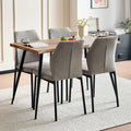 Dining Table Set for 4, Rectangle Dining Room Table Set for Small Spaces, Wood Kitchen Table and Chairs Set, Upholstered Table Chair Set, Light Brown
