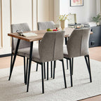 Dining Table Set for 4, Rectangle Dining Room Table Set for Small Spaces, Wood Kitchen Table and Chairs Set, Upholstered Table Chair Set, Light Brown