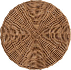 Kate and Laurel Sula Modern Woven Rattan Round Drink Table, 10 x 10 x 22, Natural Rattan, Boho Sculptural Circle Mini Table for Use as Indoor Plant Stand or Living Room Accent Table