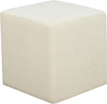 Studio Living Warren 18" Cube Ottoman, Urban Transitional, Fully Assembled, Soft Boucle Fabric, Snow