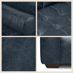Poly & Bark Napa 82" Leather Pull‑Out Sleeper Sofa – Full‑Grain Italian Leather Upholstery,Tri‑Layer Mattress & Storage Console –Sophisticated Multi‑Functional Sofa Bed for Living Rooms & Guest Spaces