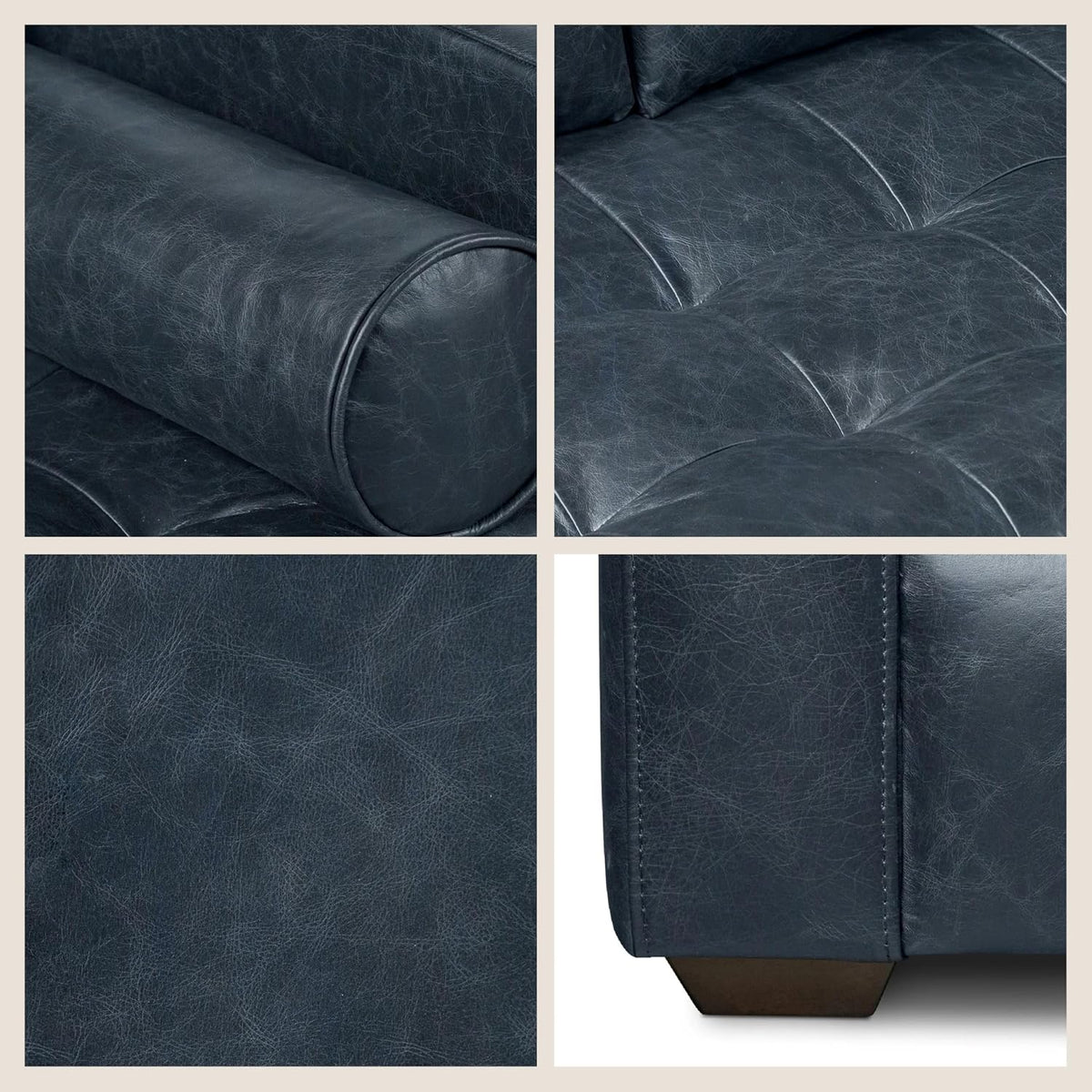 Poly & Bark Napa 82" Leather Pull‑Out Sleeper Sofa – Full‑Grain Italian Leather Upholstery,Tri‑Layer Mattress & Storage Console –Sophisticated Multi‑Functional Sofa Bed for Living Rooms & Guest Spaces