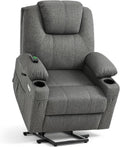 MCombo Power Lift Recliner Chair for Elderly 7040(Grey, Medium) | Heat and Massage, Breathable Fabric, USB& Type C Charging Port, FSC Certified