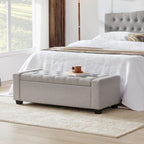 Huatean Home 48" Ottoman with Storage, Light Gray Storage Ottoman Bench