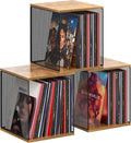Dmevkic 3 Cube Vinyl Record Storage | DIY Stackable 120-150 Records Visualize Album Storage Record Storage Crate