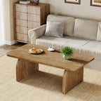 Tribesigns Rectangle Coffee Table, 47-Inch Wood Rectangular Living Room Table, Farmhouse Accent Center Low Cocktail Tea Table with Sturdy Base & Rounded Corners, Easy Assembly (Natural Brown)