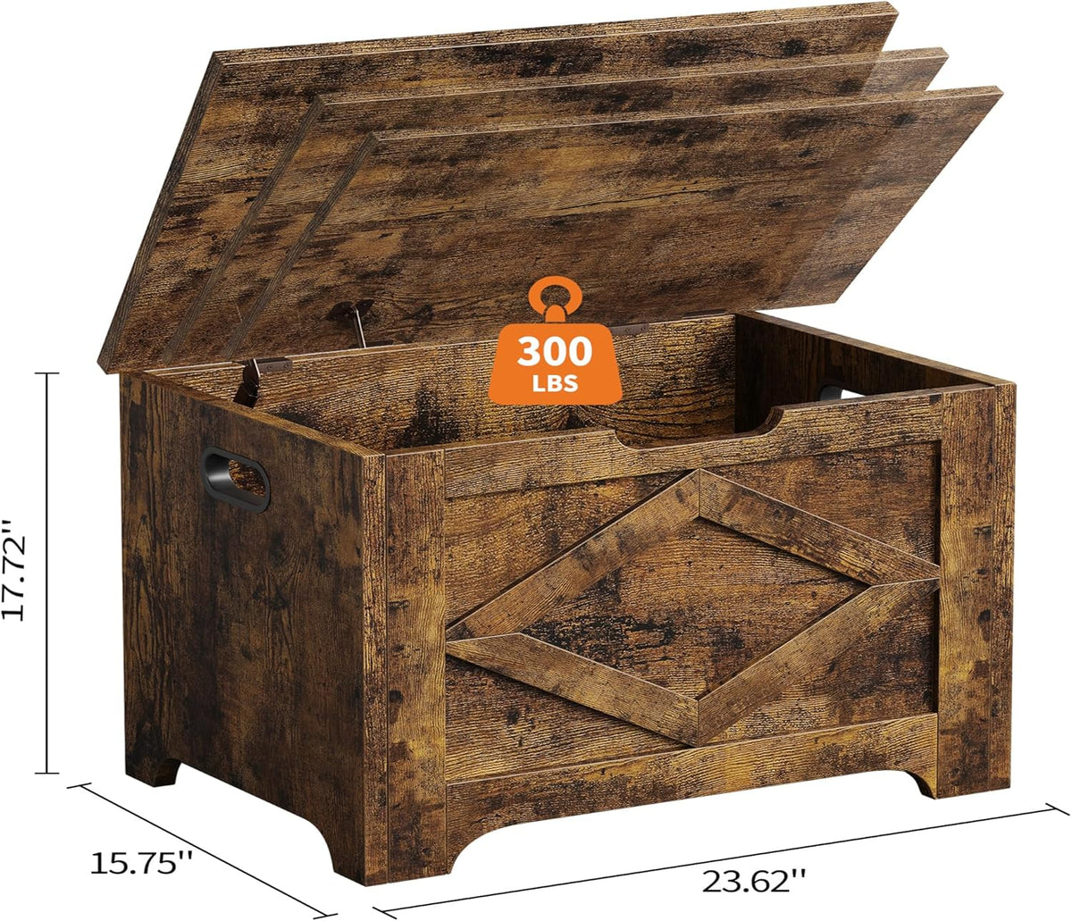 GAOMON Storage Chest, Wooden Storage Bench, Modern Style Lift-Top Shoes Bench with Safety Hinge for Entryway, Bedroom, Living Room, Supports 300 Lb and Easy Assembly