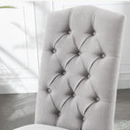 Tufted Upholstered Parsons Dining Chair Set Fabric Diner Accent Stylish Modern Kitchen Living Room with Button Sturdy Solid Wood Legs, 6-Pack