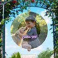 Personalized Dog Memorial with Photo Wind Spinner Metal Outdoor Art, Custom Picture Colorful 3D Kinetic Sculpture, Image Ornament Hanging Pet Loss Sympathy Gifts for Dogs