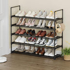 Metal Shoe Rack - 5-Tier Shoe Organizer with Adjustable Shelf Height, Sturdy Shoe Storage Shelf, Perfect for Front Door Entrance, Closet & Entryway, Easy to Assemble, DIY Layering Options (L - 5 Tier)