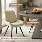 Miereirl Extendable Dining Table Set for 4-6, 47.24"-63" Round to Oval Dining Table Set with Upholstered Chairs, Hidden Storage Shelf, Kitchen & Dining Room Furniture for Apartment