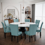 Parsons Solid Wood Dining Chairs Set of 6 with UP High Back, Kitchen Chairs with Upholstered Seat, Holds Up to 300 Lbs,Accent Chairs Easy Assembly, Light Blue CY1331HL