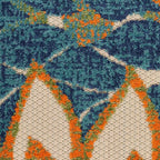 Nourison Home Aloha Indoor Outdoor Blue Green 6' x 9' Area Rug, Easy Cleaning, Non Shedding, Bed Room, Living Room, Dining Room, Backyard, Deck, Patio (6x9)