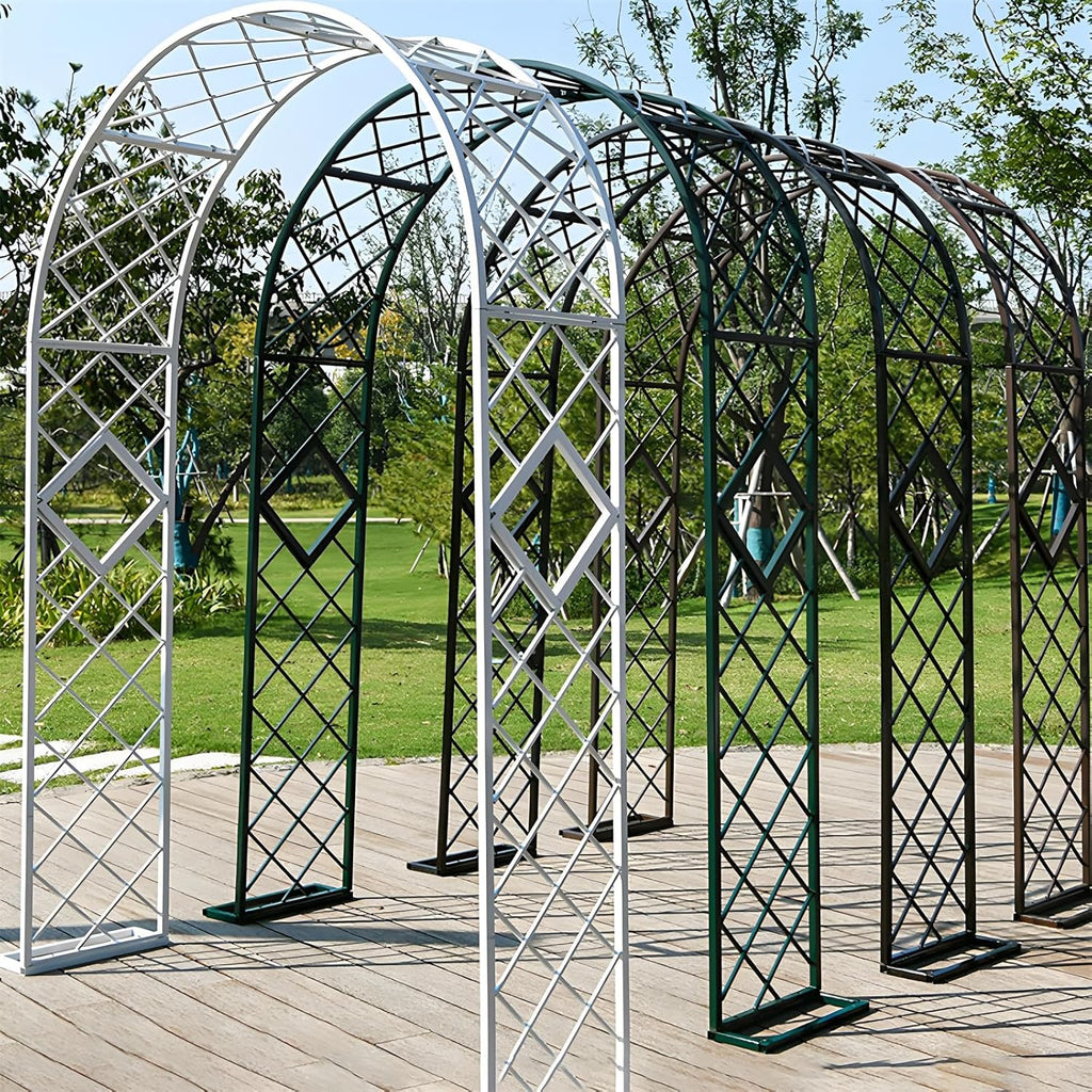 Heavy Duty Garden Arch Trellis, Wide Outdoor Metal Arbor Trellis Arch for Climbing Plants, Sturdy Garden Arbors for Wedding, Ceremony, Party, Lawn Décor Green 102.4''*15.7''*90.6''