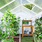 Outsunny 10' x 6' Greenhouse for Outdoors, Polycarbonate Greenhouse with Rain Gutter and Roof Vent, Aluminum Walk-in Green Houses for Outside Patio Backyard Garden