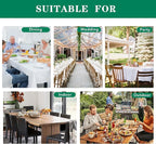Biscaynebay Textured Fabric Christmas Rectangle Table Cloth 90x132 Inch, Hunter Green Water Resistant Tablecloths for Dining, Kitchen, Wedding and Parties etc. Machine Washable