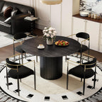 Baysitone Dining Chairs Set of 4 Mid-Century Modern Upholstered Boucle Dining Room Chairs Open Back Curved Backrest Black Metal Legs Gold Armchairs for Kitchen Living Room, Black(Only Chairs)