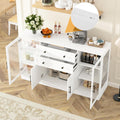 58.3" Modern Buffet Sideboard with 4 Doors & 2 Drawers, Modern Buffet Cabinet with Storage Adjustable Shelves, Power Outlet, Acrylic Panels, Storage for Dining Room, Living Room and Kitchen (White)
