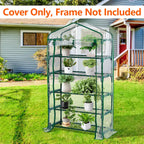 DECOHS Extra Wide 5 Tier Greenhouse Replacement Cover- 75 x 40 x 19 Inch Clear PVC Plant Gardening Greenhouse Cover with Roll-Up Zipper Door for Gardening Plants Flowers (Frame Not Include)