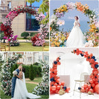 Asee'm 8.5FT White Wedding Arch Round Backdrop Stand Large Circle Metal Floral Balloon Frame for Party Anniversary Birthday Graduation Valentine Ceremony Decorations