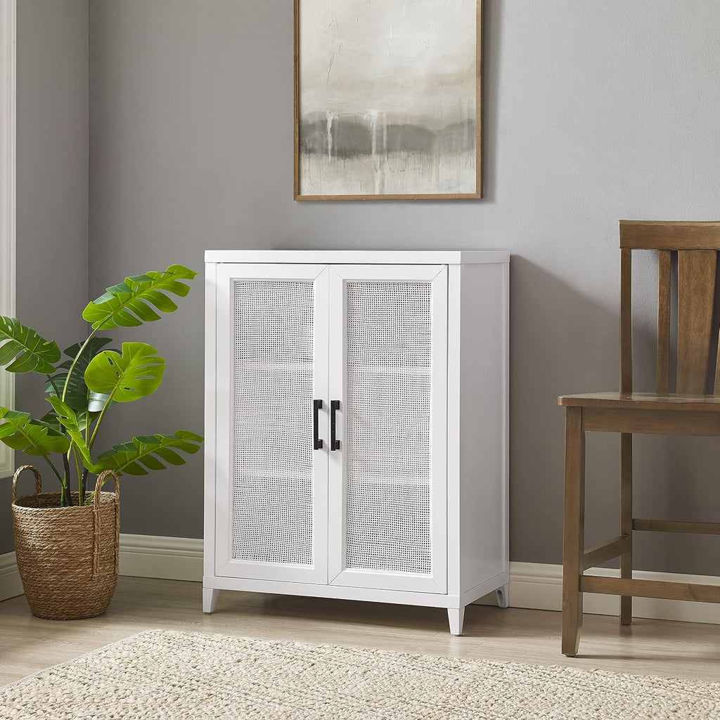 Crosley Furniture Milo Stackable Pantry Storage Cabinet with Shelves, Kitchen, Dining, or Laundry Room, White