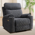 EBELLO Power Recliner Chair, Electric Fabric Reclining Sofa with Cup Holders, USB Type-C Charging Ports, for Small Living Room, Bedroom and Meeting Room, Grey