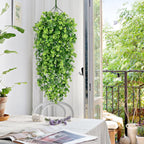 Waipfaru 4Pcs Fake Hanging Plants 3ft Fake Plants UV Resistant Fake Vines Artificial Decor for Indoor Outdoor Party Wall Porch Wedding Decoration,Light Green