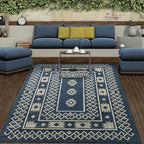 Antep Rugs Patio 6x9 Outdoor/Indoor Southwest Aztec Native Area Rug (Blue, 6'7" x 9')