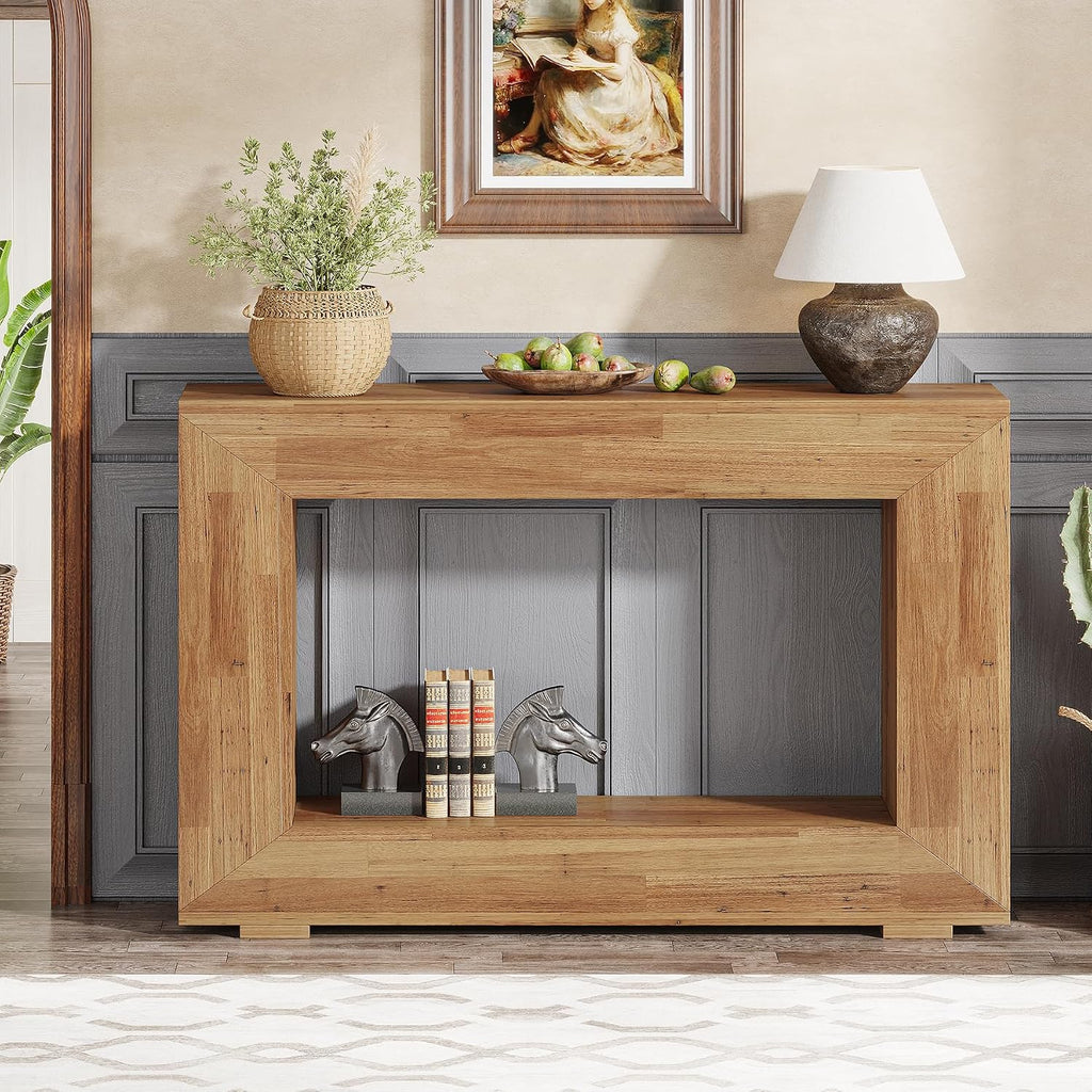 Tribesigns Farmhouse Console Table, 47 Inches Entryway Console Table with Storage, Industrial Hallway Accent Table for Living Room, Entrance