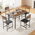 Dining Table Set for 4, Kitchen Table and Chairs for 4, Kitchen Table with 4 PU Leather Upholstered Dining Room Chairs for Kitchen Room and Small Spaces, Rustic Brown