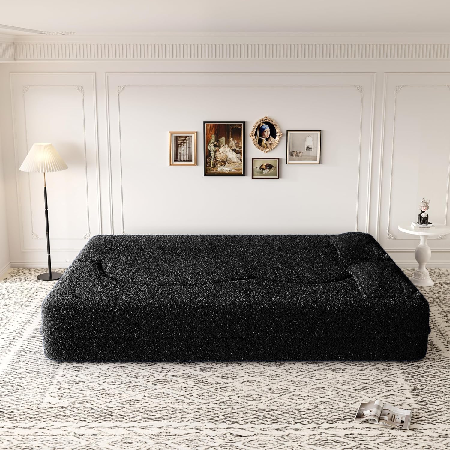 Black Modern Sleeper Sofa - Foam Filled & Assembly Free