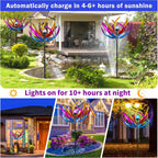 Wind Spinners Outdoor for Yard and Garden - Wind Sculptures & Spinners - 70 Inch Wind Spinner with Solar Powered Multi-Color Glass Ball Light for Yard Garden Backyard Lawn Decorations