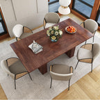 weselon 78 Inch Dining Table for 6 8 10, Modern Farmhouse Rectangular Kitchen Table, Long Dining Room Tables with Wood Strip Base for Kitchen Living Room (Walnut)