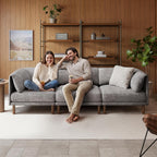 Cloud Sectional Couches for Living Room,Modular Sectional Sofa,Grey | Extra Deep 8 Seater,Mid Century Modern Oversized Couches With Ottoman,Solid Wood Leg,Large Sofa for Big Space,Office