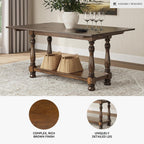 Signature Design by Ashley Sturlayne Flip Top Sofa Table, Expandable Console to Dining Table, Drop Leaf Design with Hardwood Solids, Space-Saving Multi-Use Furniture for Living Room, Brown
