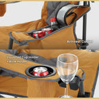 ARROWHEAD OUTDOOR Deluxe Folding Camp Chair – 550lb Capacity Heavy-Duty Quad Chair with Integrated Cooler, Headrest, and Dual Cup Holders.