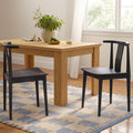 EYYTHUNG Wood Dining Chairs Set of 2, Farmhouse Kitchen Chairs with Curved Back, Modern Mid Century Wishbone Dining Chairs for Dining Room, Kitchen, Black