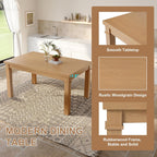 Merax 6-Piece Dining Set, Rectangle Kitchen Table with 4 Upholstered Chairs & Bench, Ideal for Dining Room and Living Room, Natural