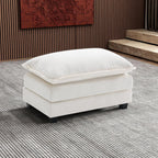Ihanherry Ottoman for Modular Sectional Cloud Sofa, Chenille Deep Seat Couch for Apartment, Living Room and Bedroom, Beige