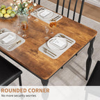 Garvee 79-Inch Modern Farmhouse Dining Table, Large Rectangular Kitchen Table for 6-8 People, Sturdy Wood Top with Unique Legs, Scratch-Resistant Dining Room Furniture for Party, Big Family, Brown