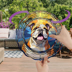 Bulldog Wind Spinners Outdoor Dog Memorial Gifts, 3D Metal Kinetic Hanging Garden Wind Spinner, Spinner Decor, Wind Sculptures for Outdoor & Indoor, Window, Yard Decor (Bulldog 3)