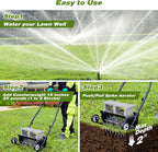 Suchtale 18-Inch Push Spike Aerator, Heavy Duty Rolling Lawn Aerator, Rotary Spike Lawn Aerator, Manual Aeration Equipment with Steel Handle, Suitable for Lawns, Garden, and Yard Grass Aeration