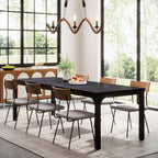 Tribesigns 78.7 Inches Long Dining Table for 6-8 Person, Large Industrial Rectangle Wood Dining Table, Rustic Narrow Dinner Table with Heavy Duty Metal Legs (Only Table) (Black)