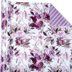 WRAPAHOLIC 30 Inch Jumbo Reversible Floral Wrapping Paper - 30 Inch X 33 Feet - Purple Floral Design for Wedding, Birthday, Mothers Day, Baby Shower, Anniversary, Bridal Shower