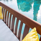Cambridge Casual Solid Wood Como Daybed, 3-Seater Patio Sofa Bed with Removable Cushion, Weather-Resistant Frame, Natural Brown/Oyster